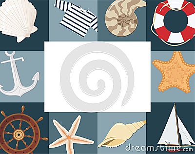 Marine framework Vector Illustration