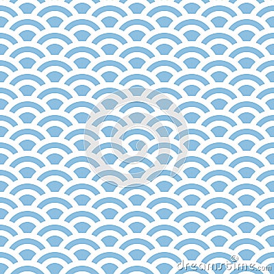 Marine geometric seamless pattern, sea waves background Vector Illustration