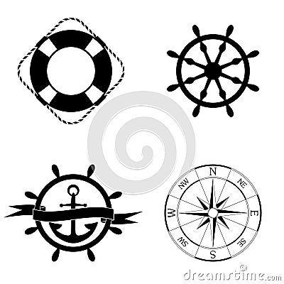 Marine icons set Stock Photo