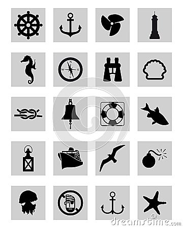 Marine icons Vector Illustration