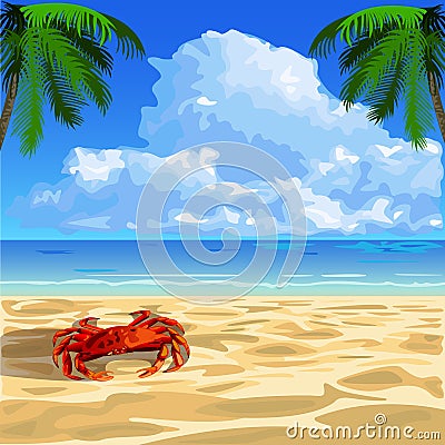 Marine landscape Vector Illustration