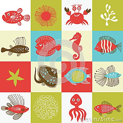 marine life Vector Illustration