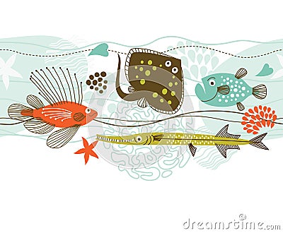 Marine life Vector Illustration