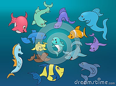 Marine life - illustration Vector Illustration
