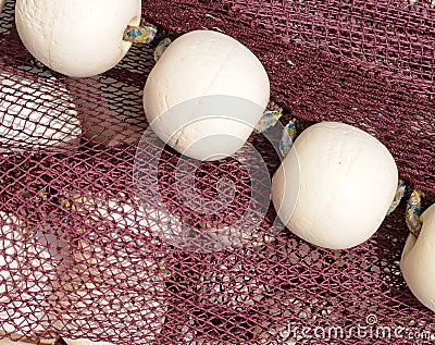 Marine networks Fishing equipment or rigging as texture background with natural light and shadow. Stock Photo