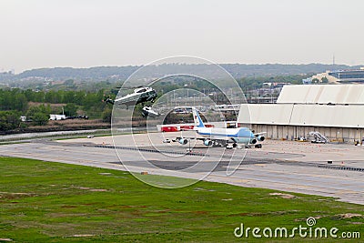 Marine One and Air Force One Editorial Stock Photo