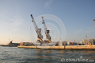 Marine port is in Venice, Italy Stock Photo