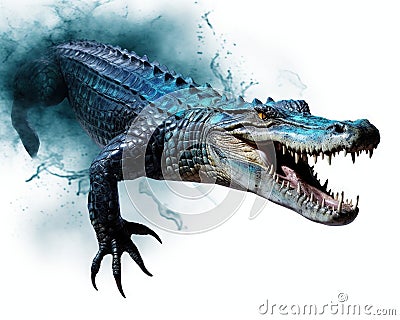 The Marine predator crocodile has a transparent background. Cartoon Illustration