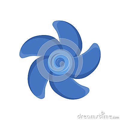 Marine propeller fan vector wind ventilator equipment ship blower cooler rotation technology power circle. Vector Illustration