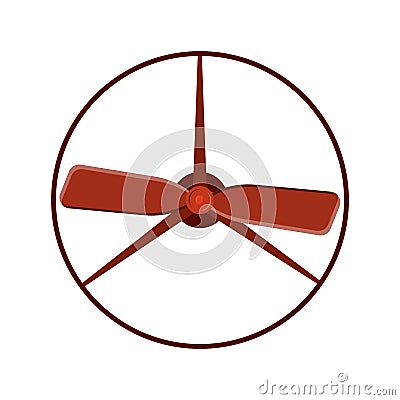 Marine propeller fan vector wind ventilator equipment ship blower cooler rotation technology power circle. Vector Illustration