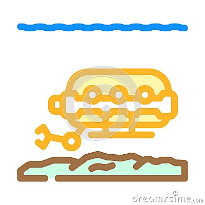 marine research expeditions color icon vector illustration Cartoon Illustration