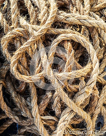 Marine rope background in Venice Stock Photo