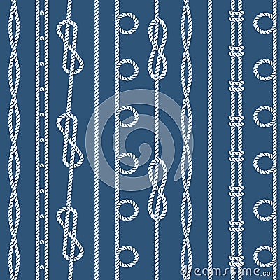 Marine rope knot seamless vector pattern Vector Illustration