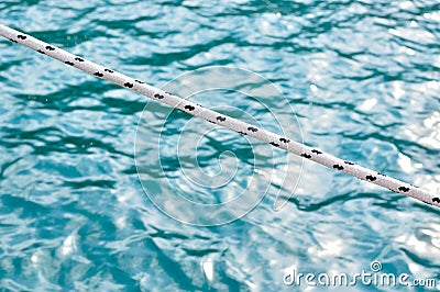 Marine rope over blue sea Stock Photo