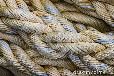 Marine rope on the pier Stock Photo