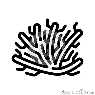 Marine seaweed branch line icon vector illustration Vector Illustration