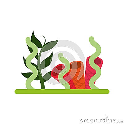 Marine seaweed sealife icon Vector Illustration