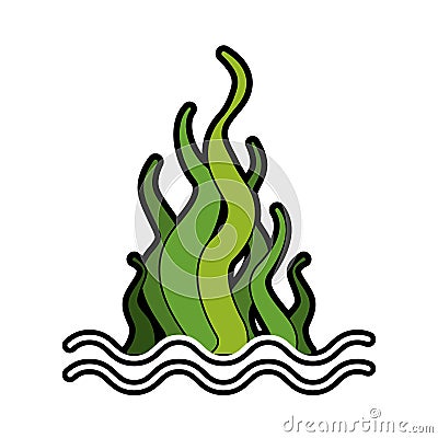 Marine seaweed sealife icon Vector Illustration