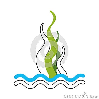 Marine seaweed sealife icon Vector Illustration