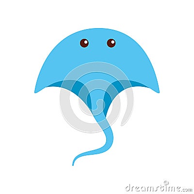 Marine stingray isolated icon Vector Illustration