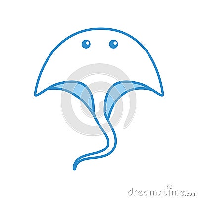 Marine stingray isolated icon Vector Illustration