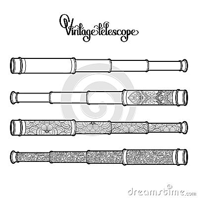 Marine vintage telescope Vector Illustration