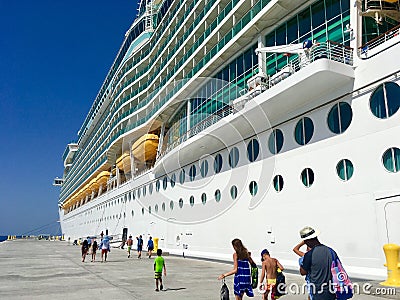 Mariner of the Seas cruise ship in CocoCay, Bahamas Editorial Stock Photo