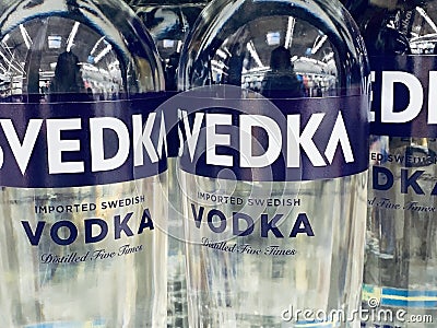 Marinette,WI/USA- Nov9,2019: vodka is the worlds largest internationally traded spirit with the estimated sale of about 500 millio Editorial Stock Photo