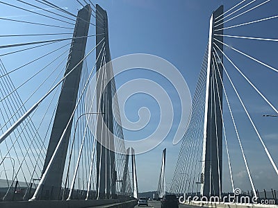 Mario Cuomo Bridge formerly Tappan Zee Bridge in New York State Stock Photo