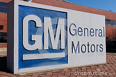 General Motors Logo and Signage at the Metal Fabricating Division. GM opened this plant in 1956 II Editorial Stock Photo