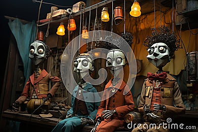 Marionette in puppet theatre, Stock Photo