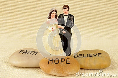 Marital Affirmation Stones Stock Photo