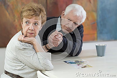 Marital problems in old age Stock Photo