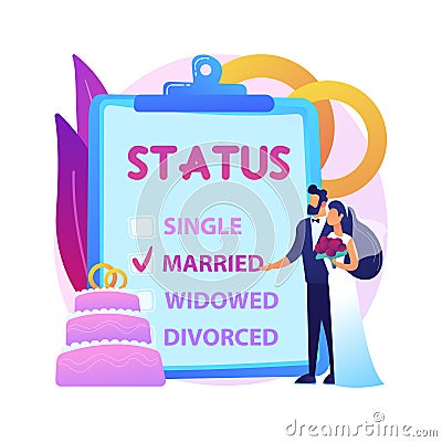 Marital status abstract concept vector illustration. Vector Illustration