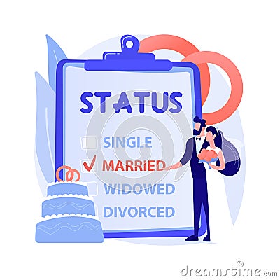 Marital status abstract concept vector illustration. Vector Illustration