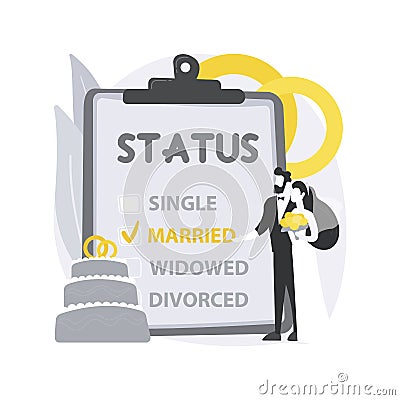 Marital status abstract concept vector illustration. Cartoon Illustration