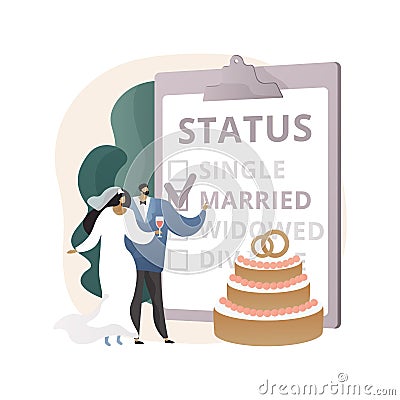 Marital status abstract concept vector illustration. Vector Illustration