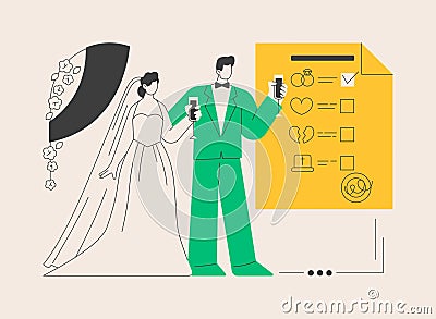 Marital status abstract concept vector illustration. Vector Illustration