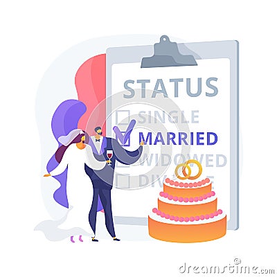 Marital status abstract concept vector illustration. Vector Illustration