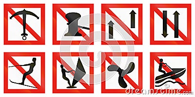 Maritime fairway sign of Finland - Anchoring is forbidden Stock Photo
