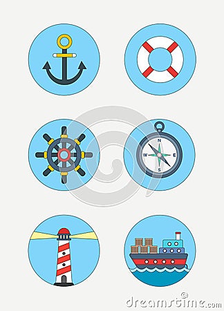 Maritime icons Vector Illustration