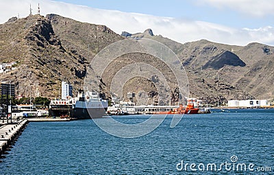 Maritime port of Santa Cruz de Tenerife Editorial Stock Photo
