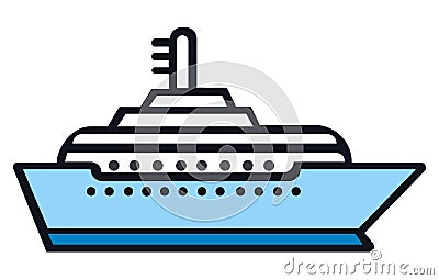 Maritime ships flat, Cargo ship container in the ocean transportation, shipping freight transportation. illustration vector Vector Illustration