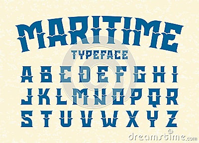 Maritime style typeface Vector Illustration