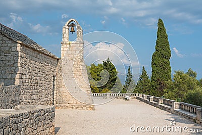Marjan Hill - medieval stone church of St. Nicholas, Split, Dalmatia, Croatia Stock Photo