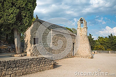 Marjan Hill medieval stone church of St. Nicholas, Split, Dalmatia, Croatia Stock Photo