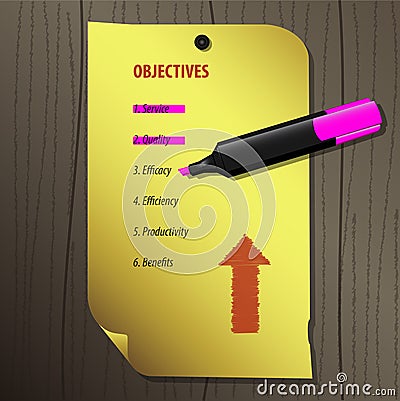 Mark Objectives Stock Photo