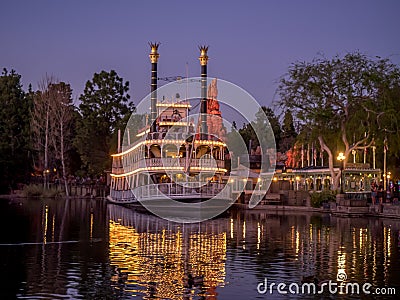 Mark Twain steamboat at Disneyland Editorial Stock Photo