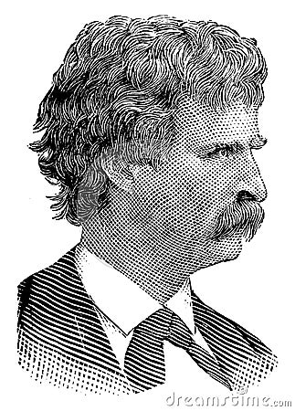 Mark Twain, vintage illustration Vector Illustration