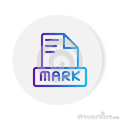 Markdown document format file icon. with gradient outlines. vector illustration Vector Illustration